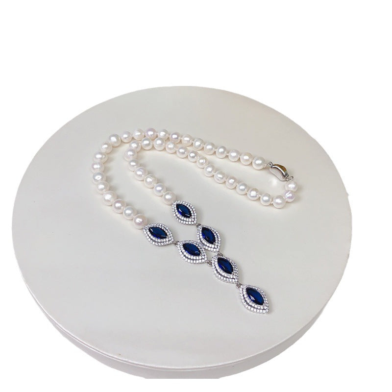 Natural Freshwater Pearl Necklace for Women, Fashionable Versatile Jewelry, Luxury Design Bridal Choker