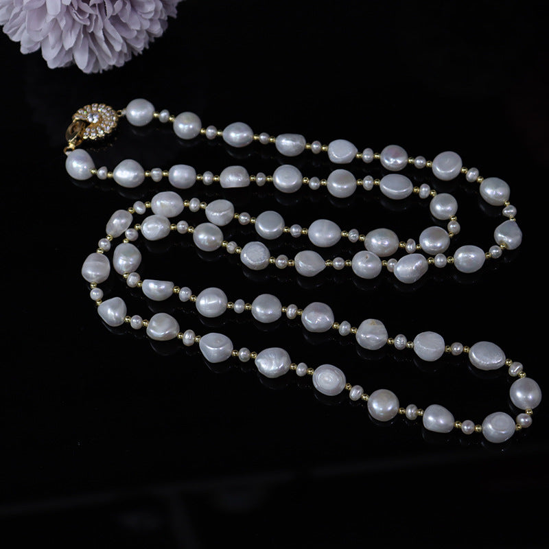"Freshwater Pearl Necklace | Long-Length Simple Fashion for Women"