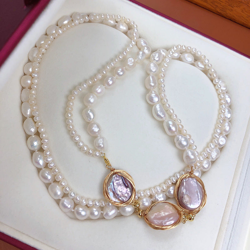 "Freshwater Pearl Necklace | Long-Length Simple Fashion for Women"