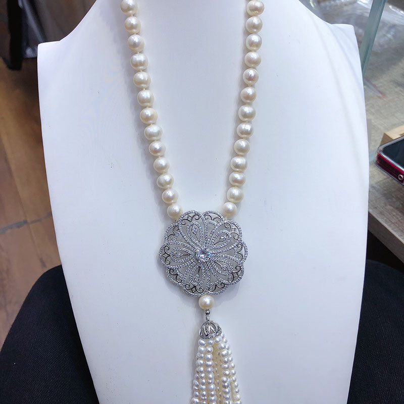 "Freshwater Pearl Necklace | Long-Length Simple Fashion for Women"