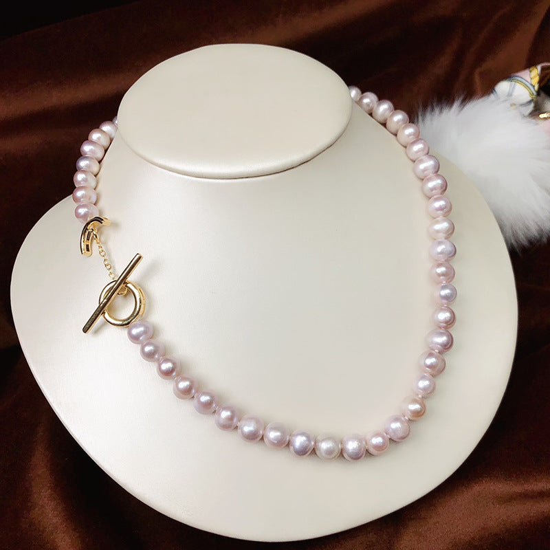 Natural non-nuclear freshwater pearl necklace is fashionable and versatile