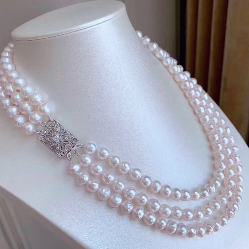 Vintage Freshwater Pearl Geometric Necklace Wholesale