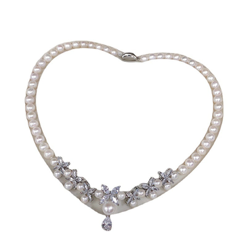 Natural seedless freshwater pearl necklace