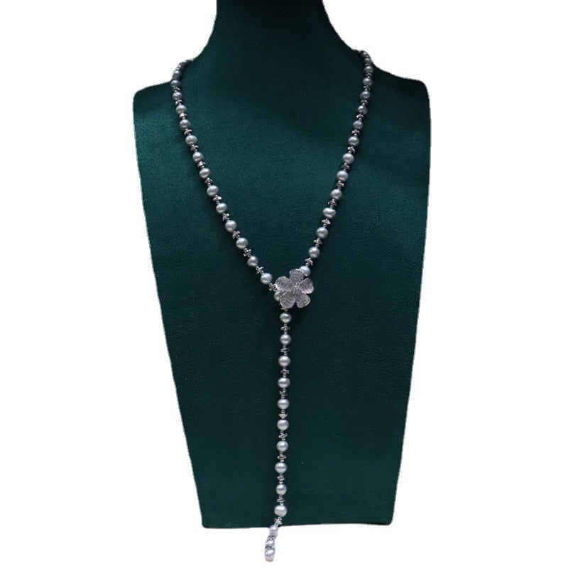 "Freshwater Pearl Necklace | Long-Length Simple Fashion for Women"