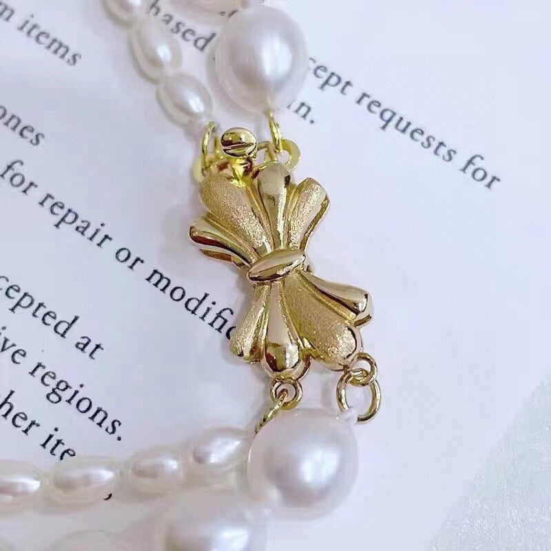 natural freshwater pearl necklace women's fashion versatile jewelry cold wind niche design sense collarbone chain wholesale