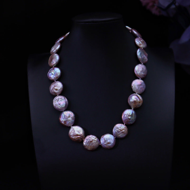 Freshwater Baroque Pearl Necklace Purple Fashion Simple Wholesale