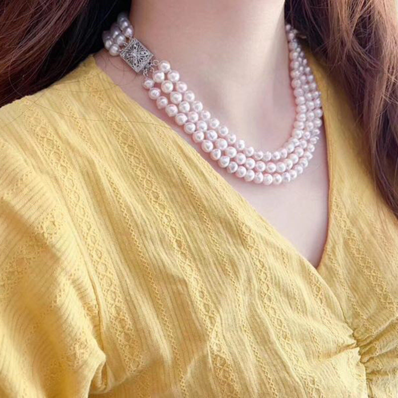 Vintage Freshwater Pearl Geometric Necklace Wholesale