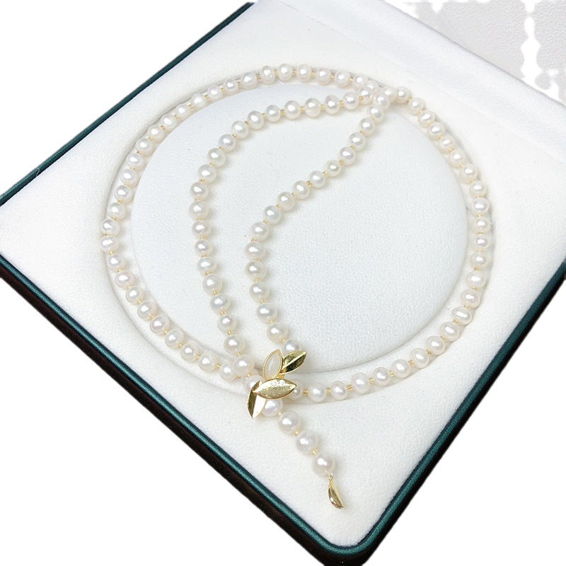 "Freshwater Pearl Necklace | Long-Length Simple Fashion for Women"