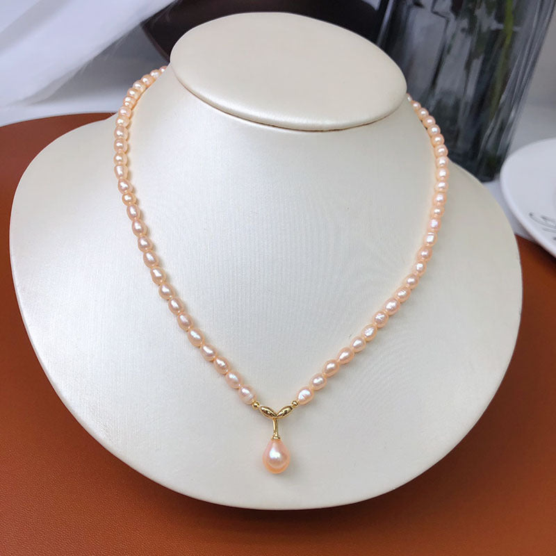 Natural freshwater pearl necklace retro light luxury fashion niche high-end pearl necklace