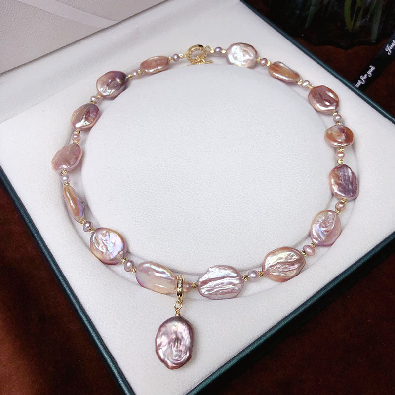 Natural Baroque Freshwater Pearl Sweater Necklace