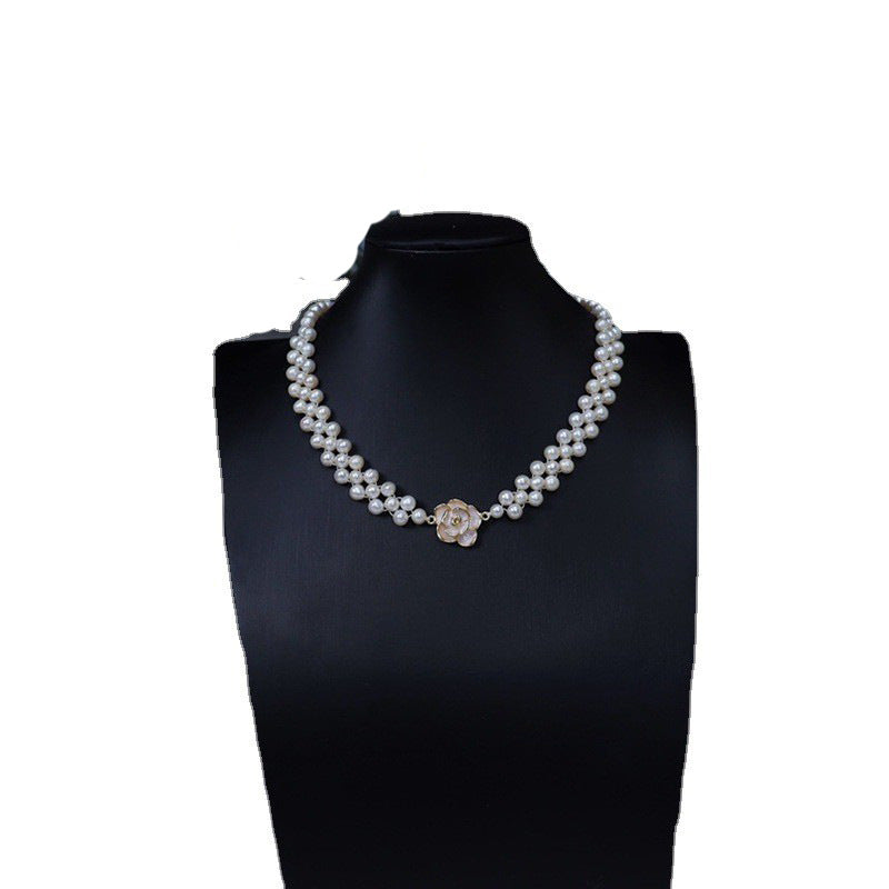 "Natural Pearl Necklace | Minimalist Design Collarbone Chain"