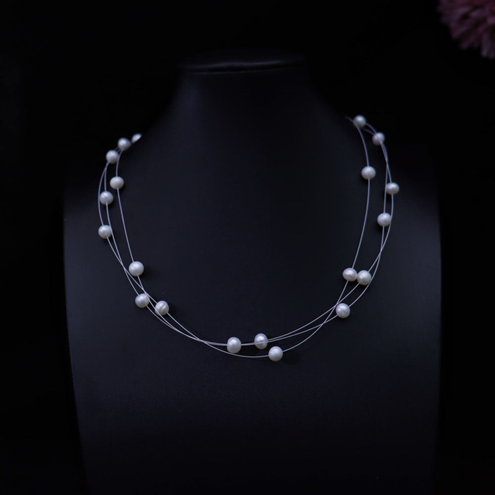 Gypsophila multi-layer freshwater pearl necklace